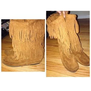 Minnetonka 3 Layered Suede Boots